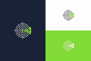 abstract cyberspace radar logo vector