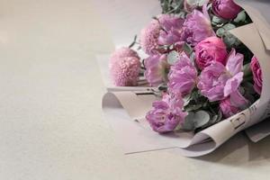 Beautiful flowers on a white background photo