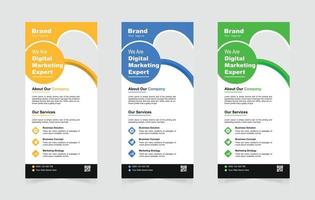 Creative marketing agency rack card or dl flyer template vector