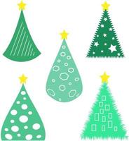 set of christmas trees vector