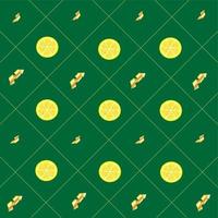 winter christmas wrapping paper pattern lemon slices golden serpentine on a green background vector