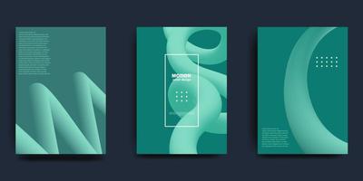 Creative posters set with Gradient shapes composition.Wavy shape with gradient color. Vector illustration.