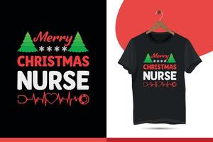 Merry Christmas Nurse. Christmas T-shirt Design for Nurse. Funny Nursing Shirt, Vector T-Shirt Design Template for Print.