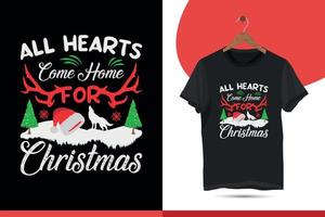 Merry Christmas graphic prints set, t-shirt designs for ugly sweater Xmas party. Holiday decor with Xmas tree, Santa, gingerbread texts, and ornaments. vector