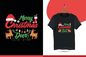 conjunto de estampados gráficos de feliz navidad, diseños de camisetas para la fiesta de navidad de suéter feo. decoración navideña con árbol de navidad, santa, textos de pan de jengibre y adornos. vector
