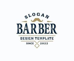 Vintage Barbershop Logo Design Template vector