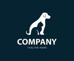 Modern Animal Logo. Dog and Cat Animals Logo Design Template vector