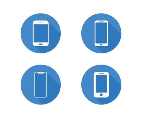 Smartphone Icons Vector. Cellphone, Mobile Phone Sign Symbol Vector. Set of Phone Icons