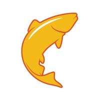 golden salmon fish icon vector design