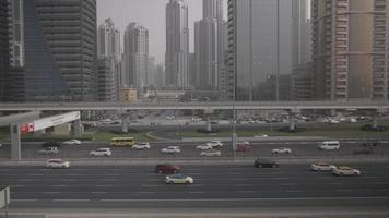 Busy Traffic, Highway, Dubai Buildings, Cityscape, Skyline, Commute video