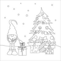 coloring book for children on the theme of New Year and Christmas vector