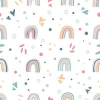 rainbow seamless pattern in scandinavian style vector