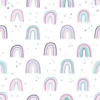 rainbow seamless pattern in scandinavian style vector