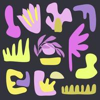 Set of abstract shapes in matisse style. vector