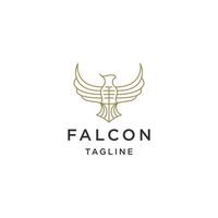 Elegant falcon birds with line art style logo design template flat vector