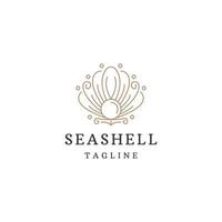 Luxury seashell with line art style logo icon design template flat vector