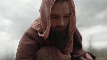 religieux, homme spirituel avec barbe, jésus christ video