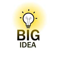 Big idea design with lightbulb. Great idea. Big idea. Modern vector illustration.