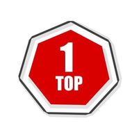 Top 1 badge - icon. Flat vector illustration on white background.
