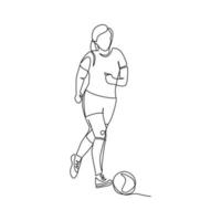 Vector illustration of soccer player written in line art style