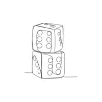 dice vector illustration drawn in line art style