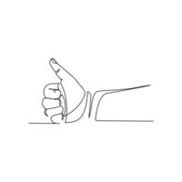 Vector illustration of hand showing like drawn in line art style