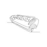 Sofa vector illustration drawn in line art style