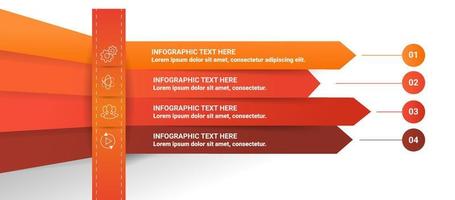 Business infographic with lines template. Concept of 4 successive steps for business.Simple infographic design template. vector