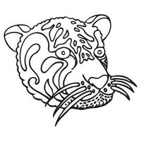 simple colorless tiger head vector