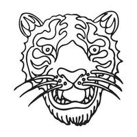 the head of a tiger that opens its mouth vector