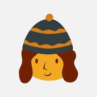 cozy cute girl with beanie hat in the middle of autumn or fall season. Suitable for poster, flyer, and sticker design. vector