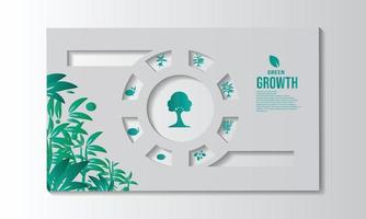 growth circulation illustration on cut paper, paper illustration, and 3d paper. vector