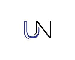 plantilla de concepto de diseño de icono o logotipo creativo moderno de letra onu de línea. vector