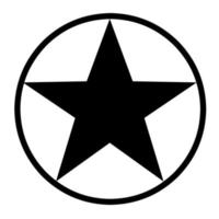 icono de estrella con círculo negro sobre fondo blanco. adecuado para el icono de revisión de clasificación de estrellas, logotipo web, aplicación, juego, negocio, sobre objetos espaciales, asteroides, cometas, meteoroides. vector