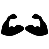 Biceps muscle icon. The left and right arms are black on a white background. Great for sports, gym, healthy and muscular man logos. Vector illustration