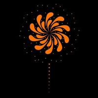 Fireworks exploding vector illustration on black background, dark, night. Firecracker flash. Great for celebrations, new year, christmas, holidays and parties.