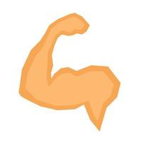 icono de brazo de bíceps muscular en estilo moderno. brazo doblado en pose de culturista sobre fondo blanco. ilustración vectorial vector