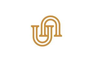 Elegant Luxury Letter U Monoline Logo vector