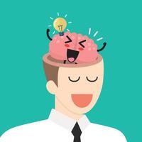 Great idea from brain in businessman head vector