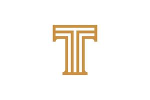 Letter T Monoline Logo Design vector