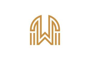 Letter W Monoline Logo vector