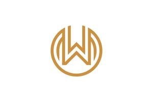 Letter W Monoline Logo vector