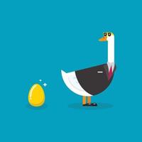 Goose wearing business suit with gold egg vector