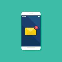 Email notification on smartphone vector