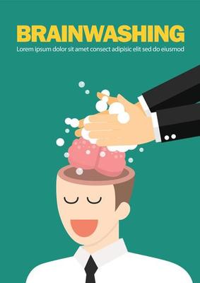 Hand wash and cleaning the businessmans brain