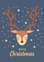 Christmas Reindeer gift card vector