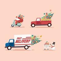 Christmas delivery concept vector