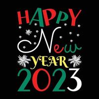 Happy New Year T-shirt Design 2023 vector