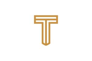 Letter T Monoline Logo Design vector