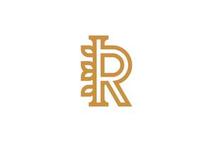 Monoline Initial Letter R Vector Logo